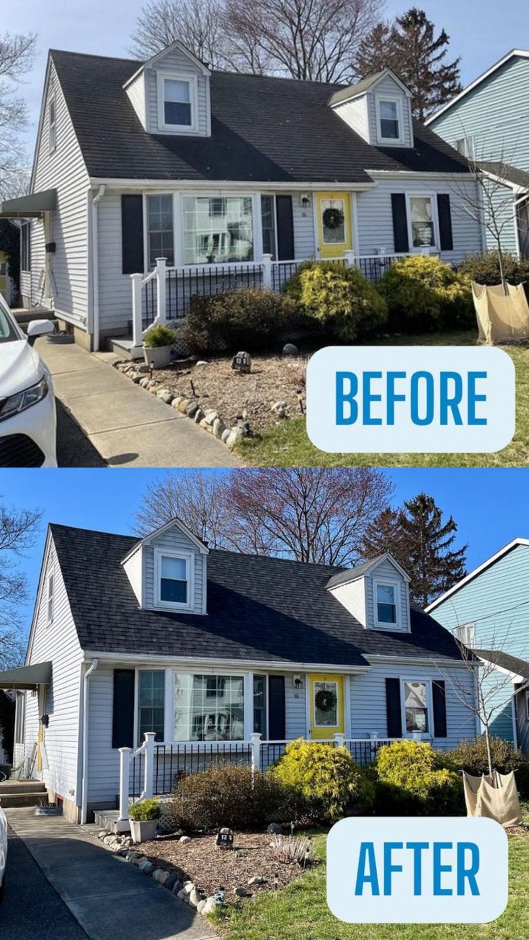 Before & After: Owens Corning Onyx Black Shingles on a Home in Riverdale, NJ