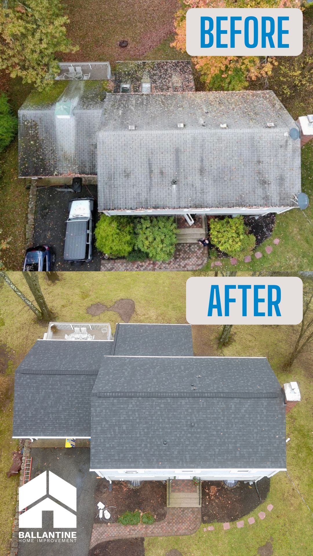 Before & After: Owens Corning Onyx Black Shingles on a Home in Kinnelon, NJ